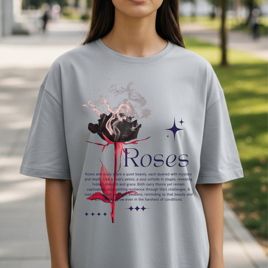 Roses Quiet Beauty - Burning Rose Soul Metaphor Philosophical Statement Artwork