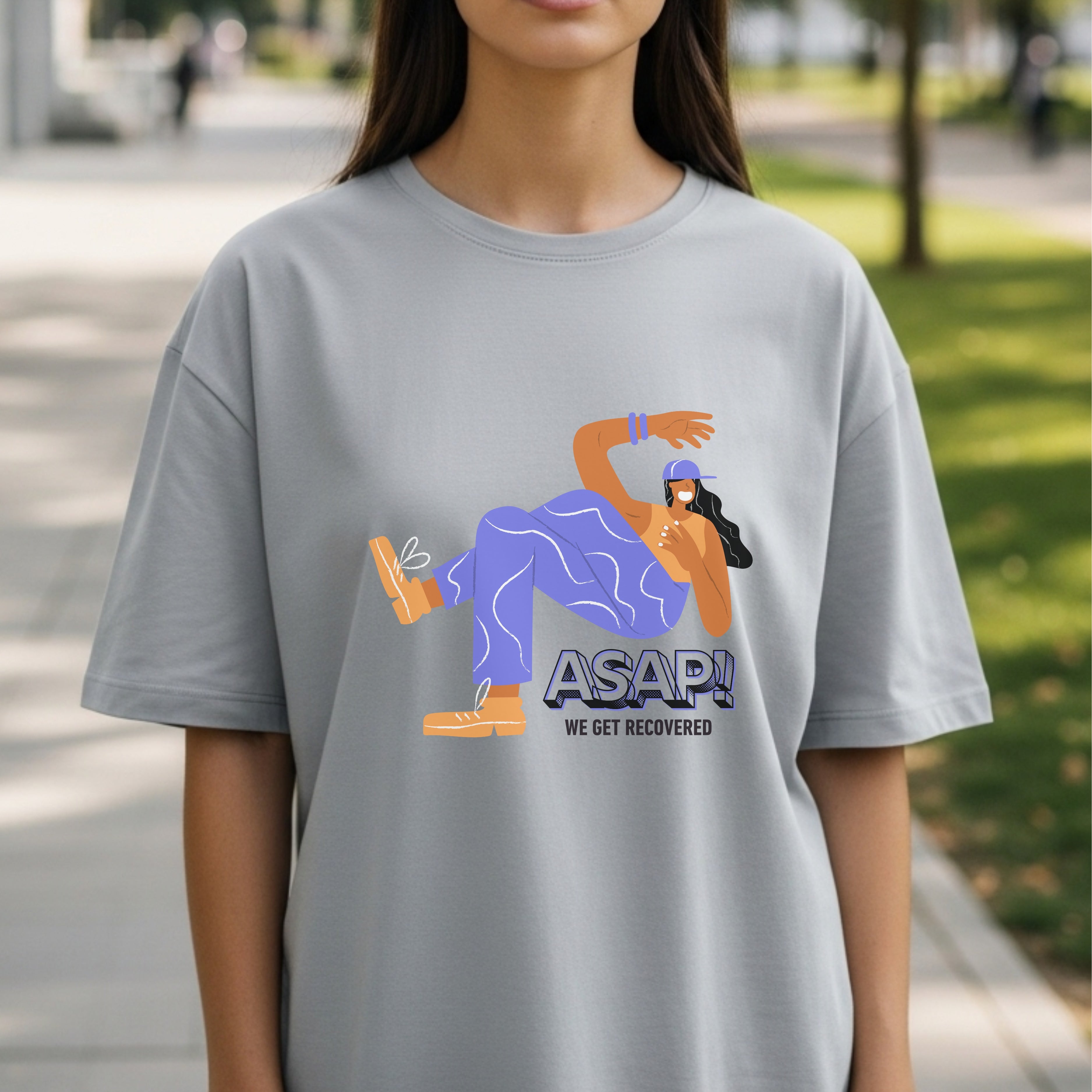 ASAP We Get Recovered - Illustrated Woman Dancing Workout Fitness Motivation Artwork