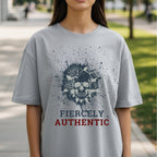 Fiercely Authentic - Skull with Roses Splatter Art Dark Feminine Truth Statement Artwork