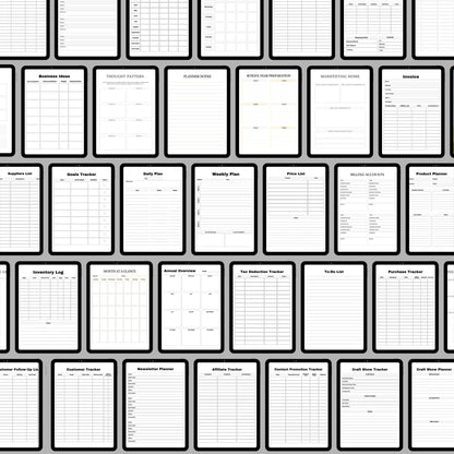 Business Planner & Tracker File Sheets