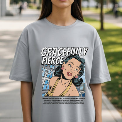 Gracefully Fierce - Vintage Comic Pop Art Feminine Strength Empowerment Statement Artwork