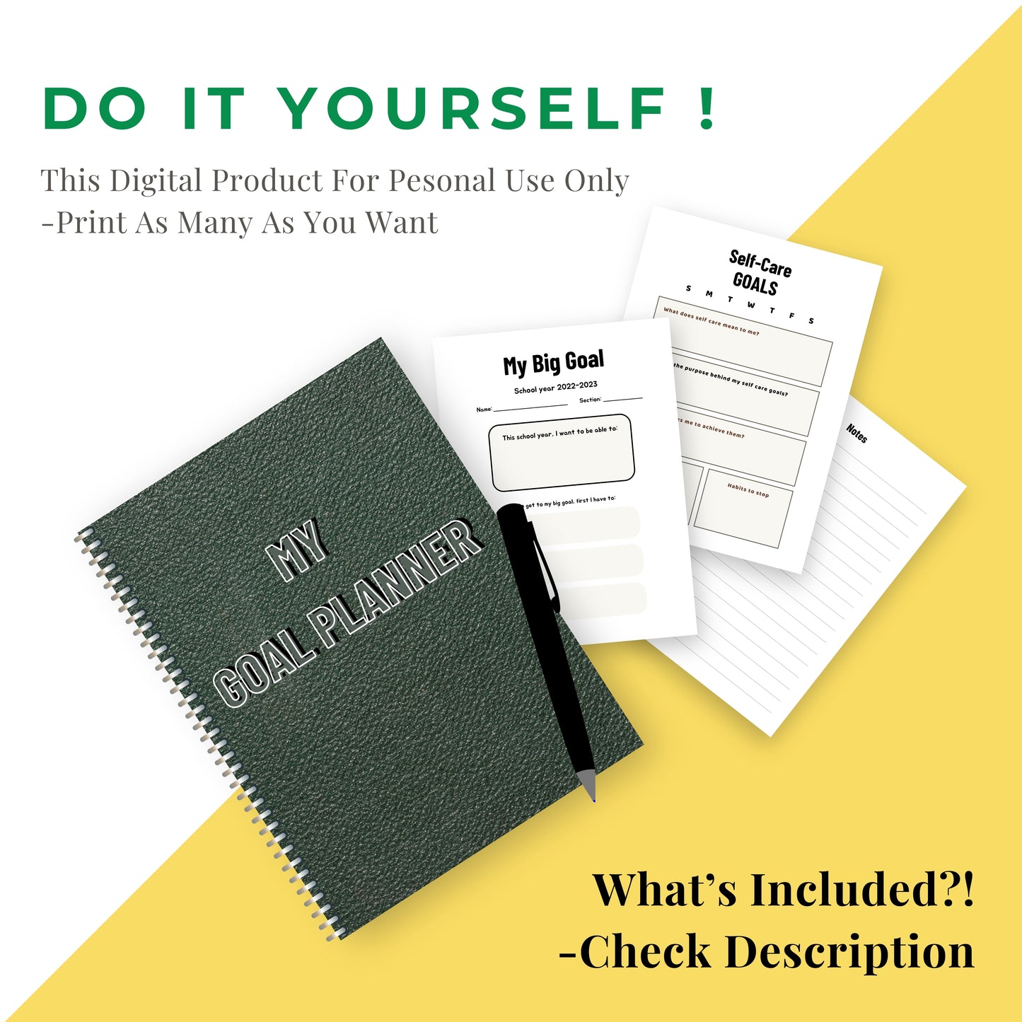 Goal Achieving Planner Bundle