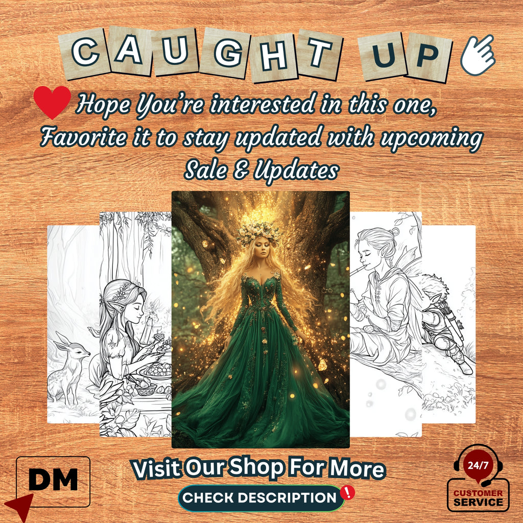 Woodland Elves Coloring Book Pages