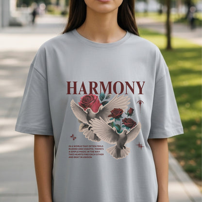 Harmony - Peaceful Doves & Roses Unity Connection Nature Statement Artwork