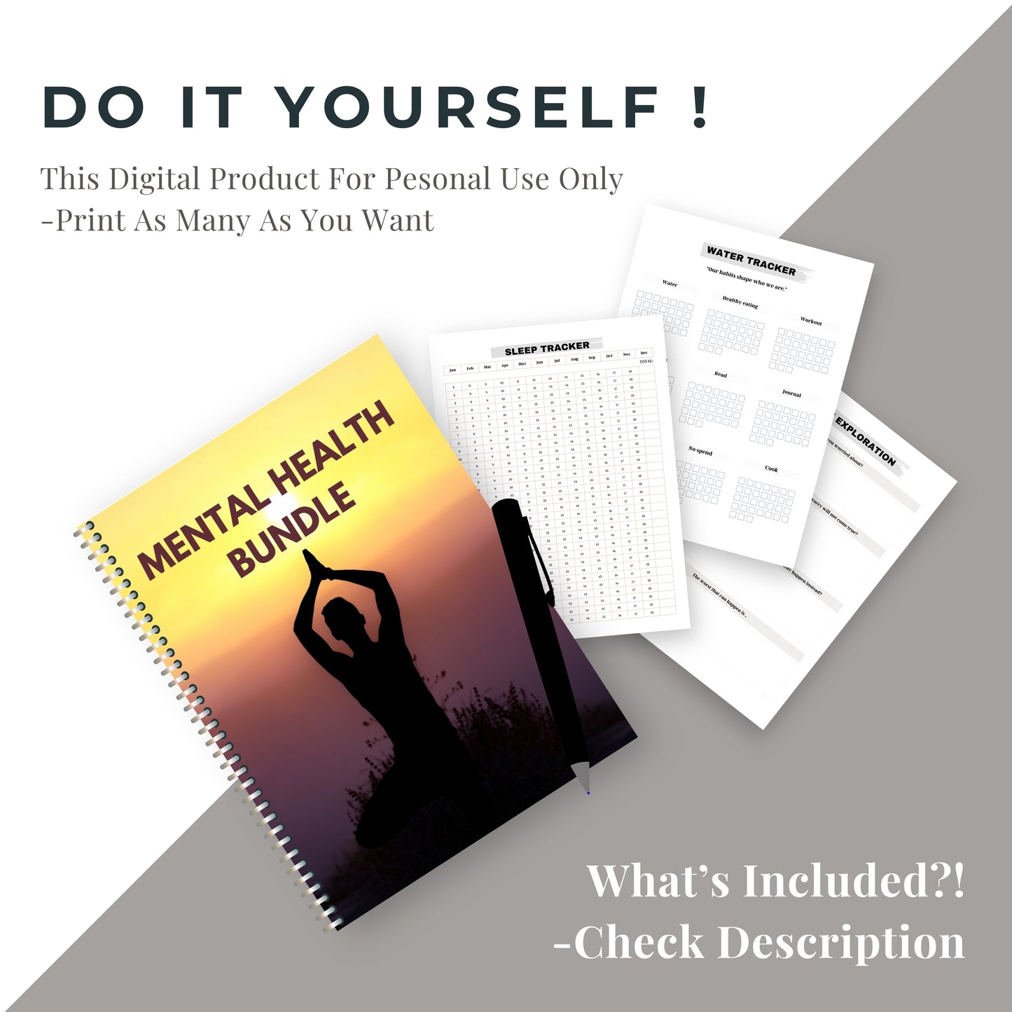 Mental Health Planner & Journal Bundle