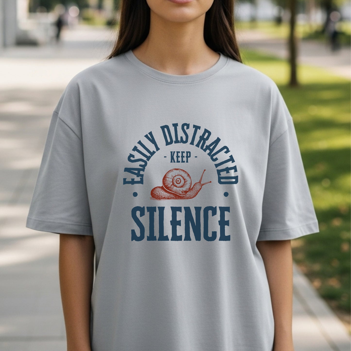 Easily Distracted Keep Silence - Snail Humor ADHD Introvert Statement Artwork