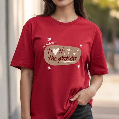 Always Trust The Process - Retro Orange Motivational Growth Mindset Statement Artwork