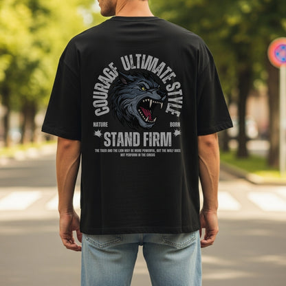 Courage Ultimate Style Stand Firm Wolf Motivational Statement Artwork