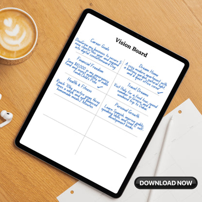 Vision Board Template Paper Sheet