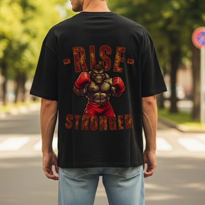 Rise Stronger - Boxing Gorilla Fitness Motivational Statement Artwork