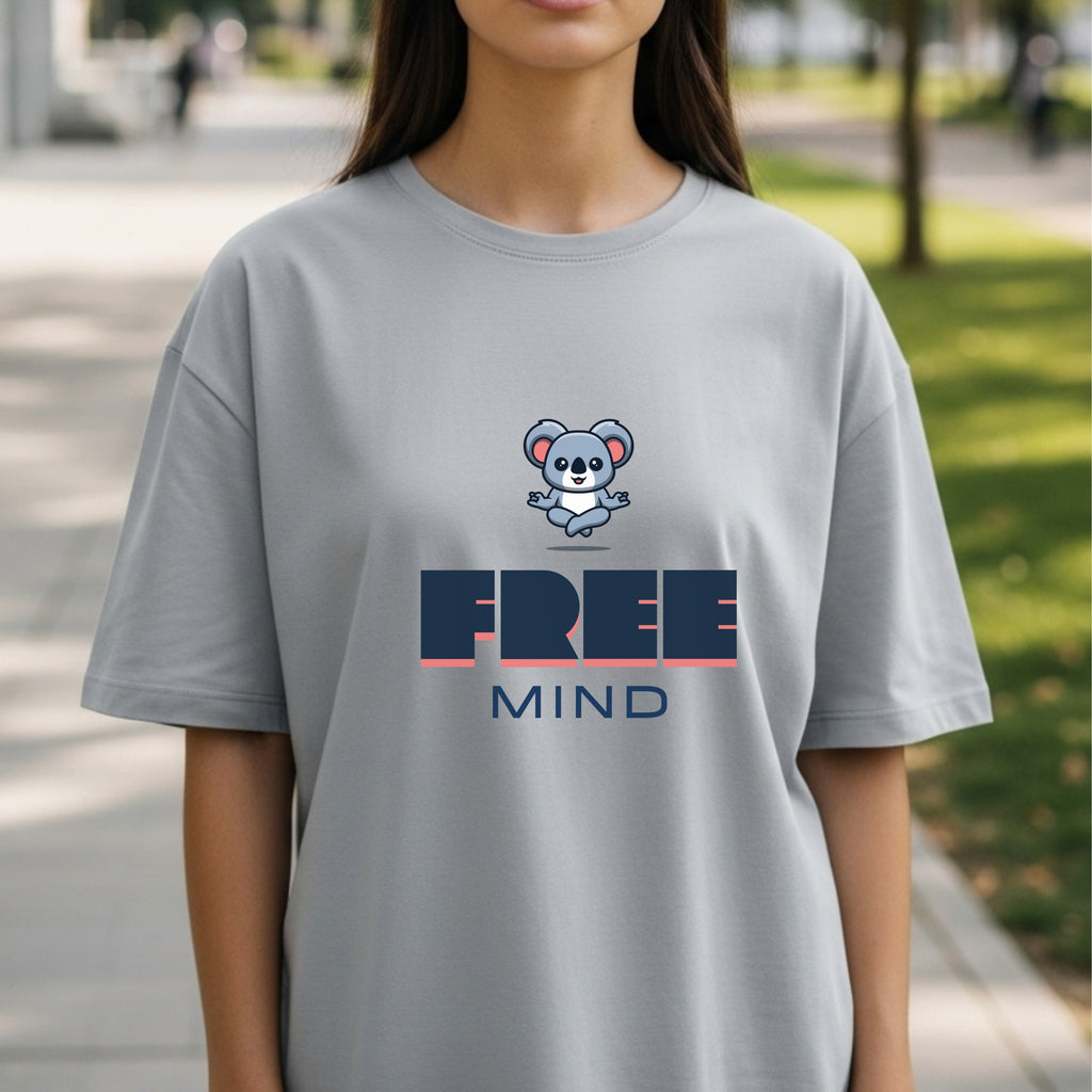 Free Mind - Cute Meditating Koala Zen Mindfulness Mental Freedom Statement Artwork