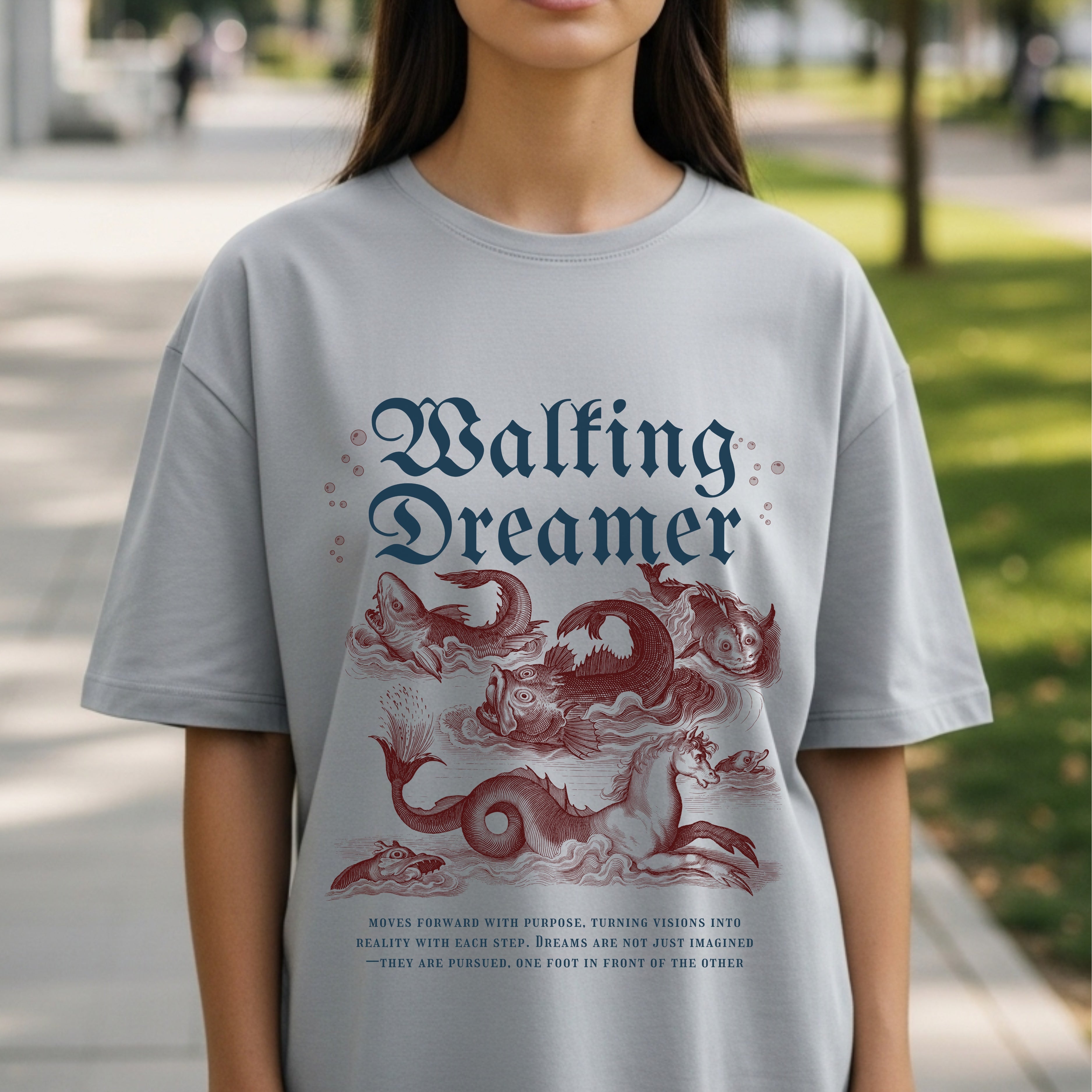 Walking Dreamer - Medieval Gothic Ocean Dreams Action Statement Artwork