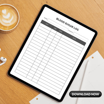 Blood Sugar Log PDF Sheet