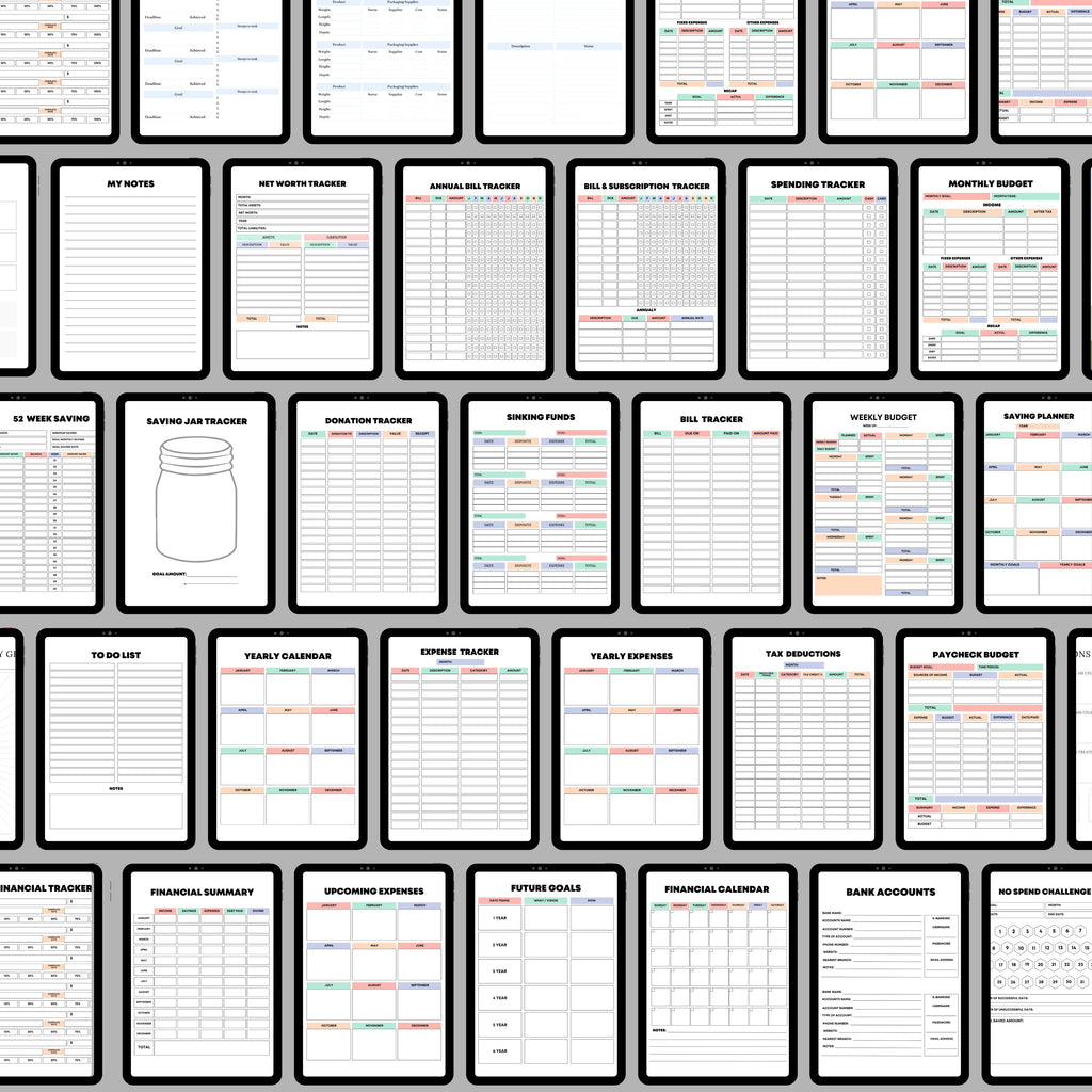 Rainbow Budget Planner Bundle