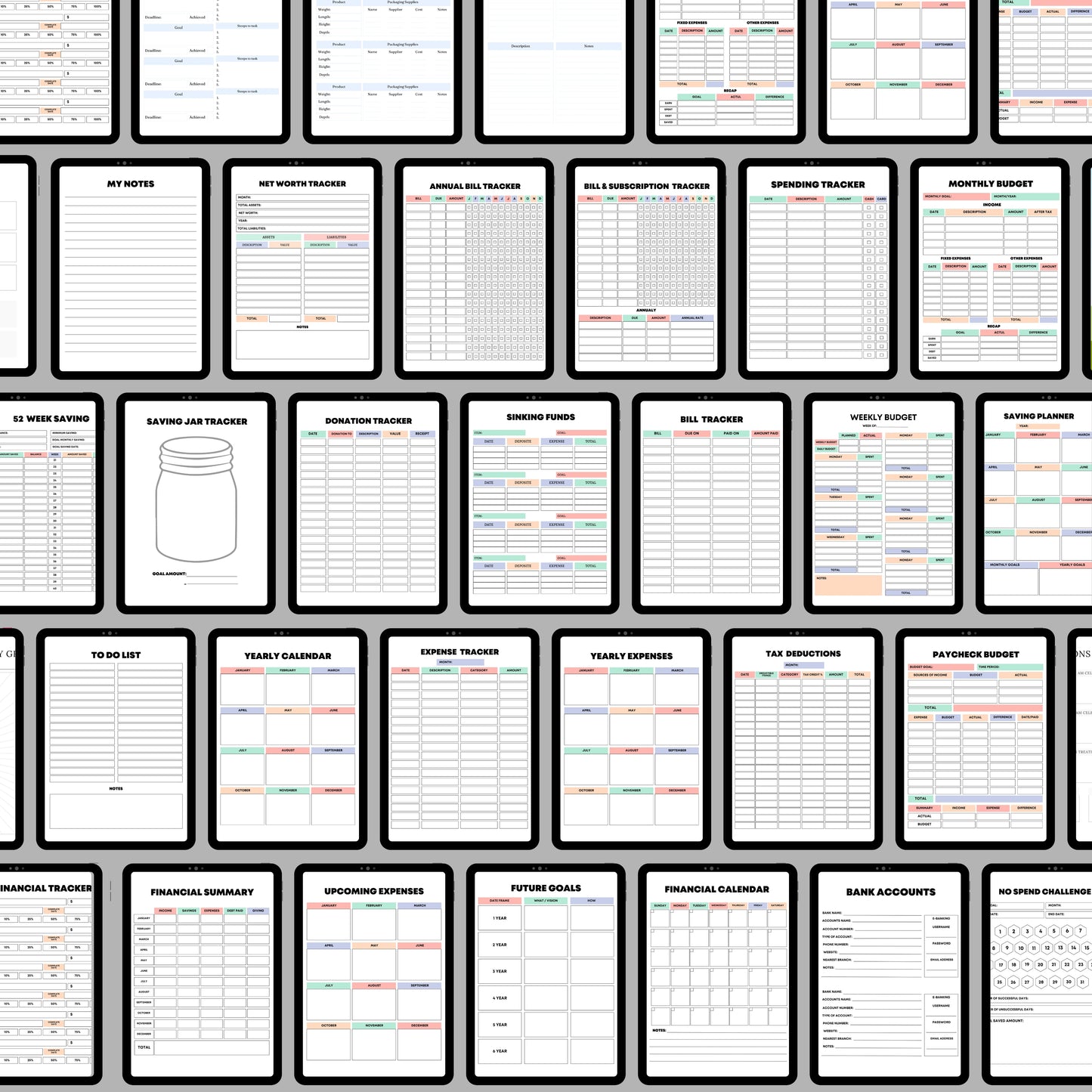 Rainbow Budget Planner Bundle