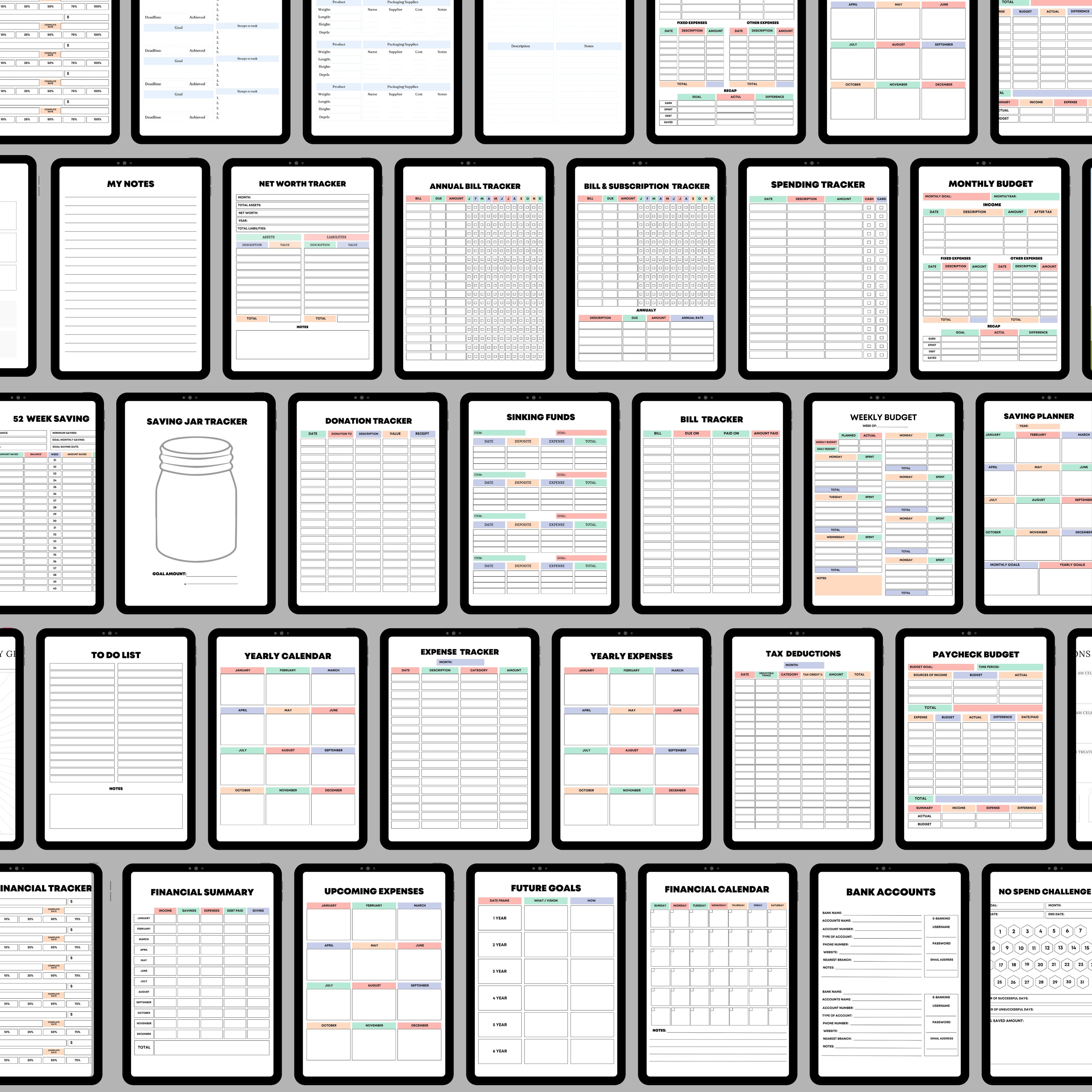 Rainbow Budget Planner Bundle