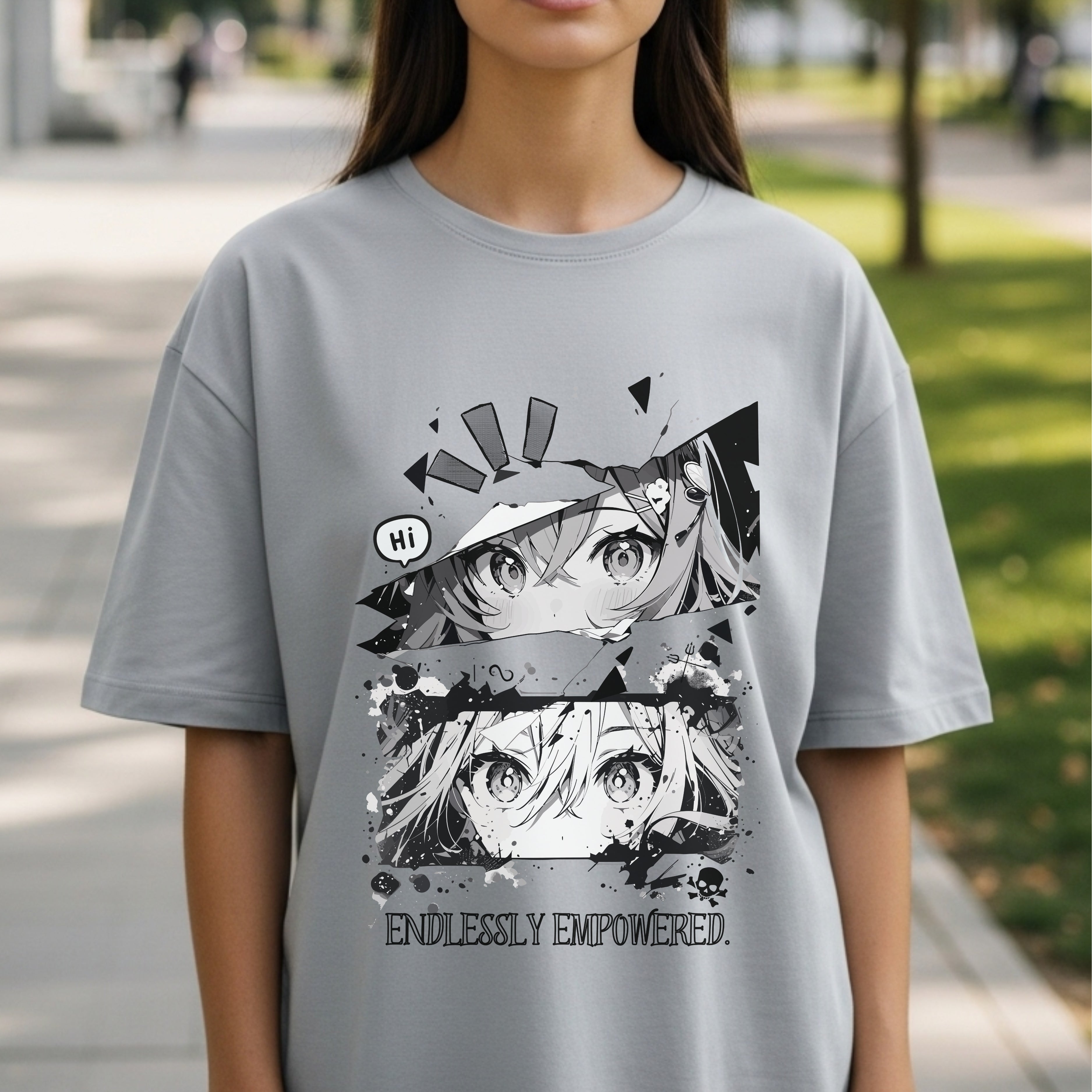 Endlessly Empowered - Anime Girl Duo Splatter Art Manga Strength Statement Artwork