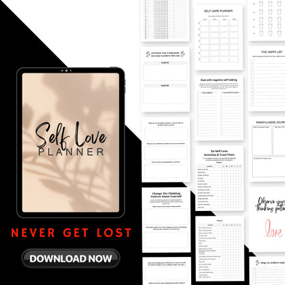 Self Love Planner & Workbook Sheets Bundle