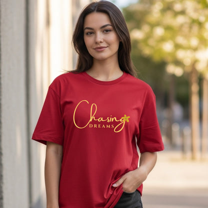 Chasing Dreams - Elegant Floral Script Motivational Minimalist Statement Artwork