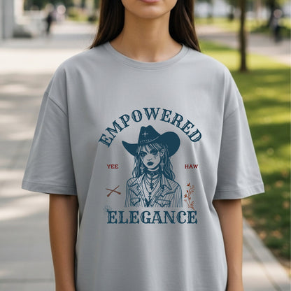 Empowered Elegance - Yee Haw Cowgirl Illustration Western Feminine Power Statement Artwork