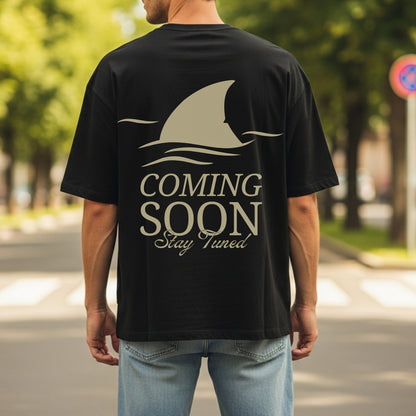 Coming Soon Stay Tuned - Shark Fin Anticipation Statement Artwork