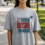 Let's Think Outside The Box - Bold Typography Daisy Flower Creative Mindset Statement Artwork