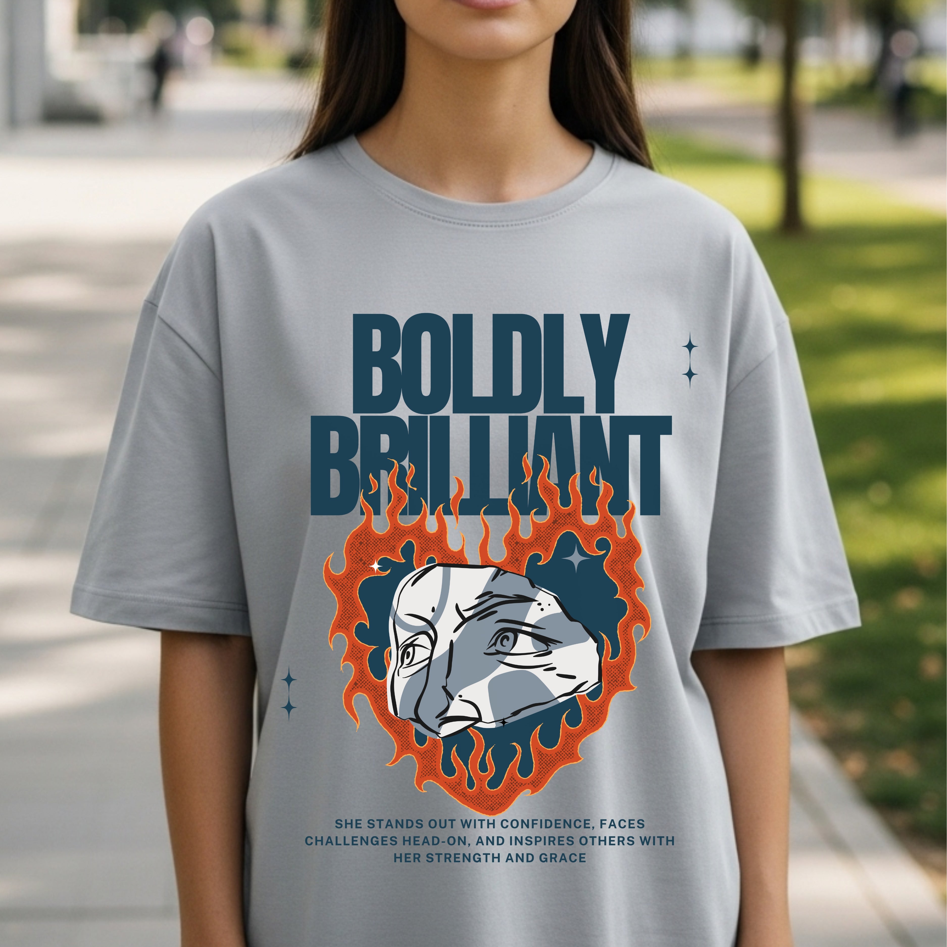Boldly Brilliant - Abstract Pop Art Split Face Confidence Empowerment Statement Artwork