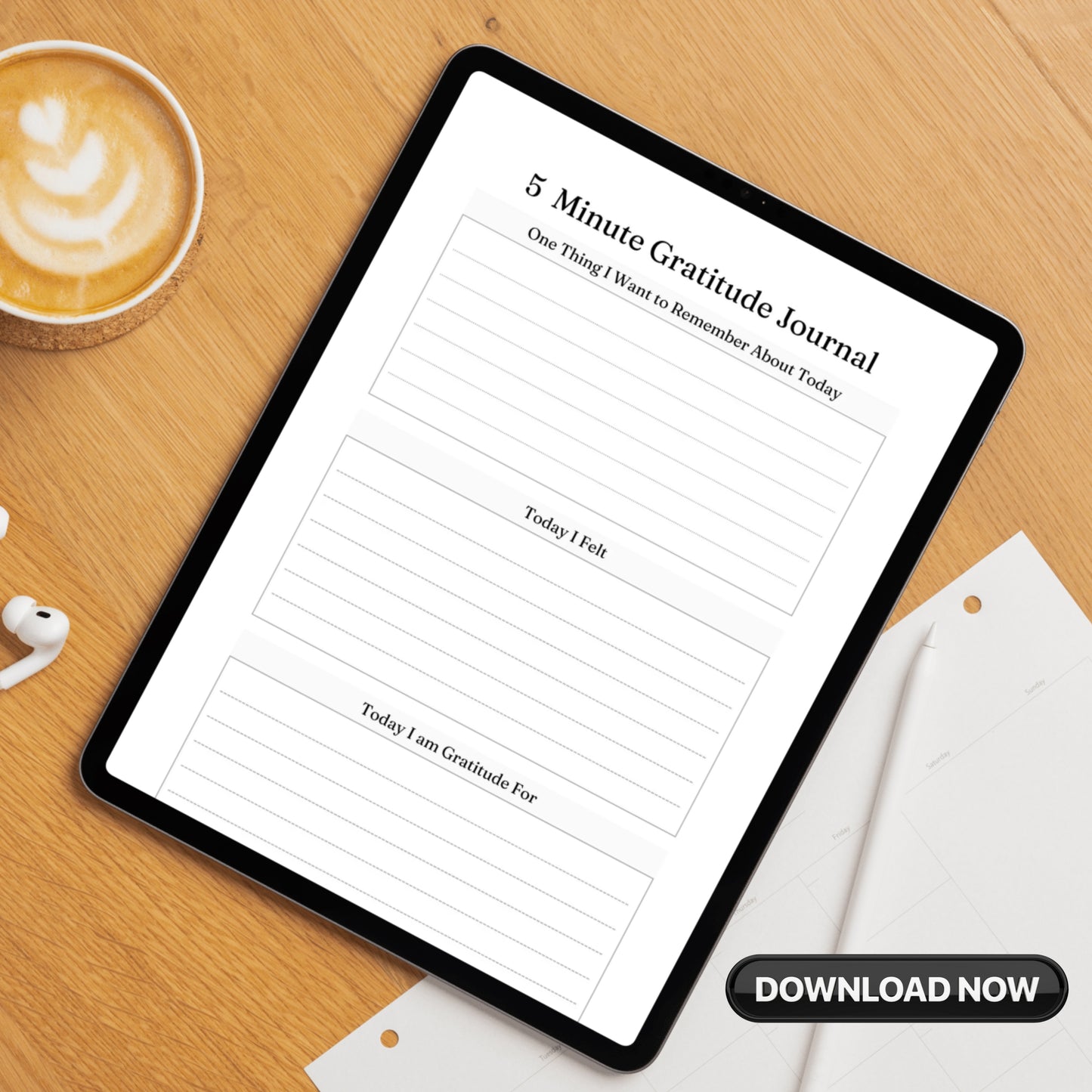 5 Minutes Gratitude Journal