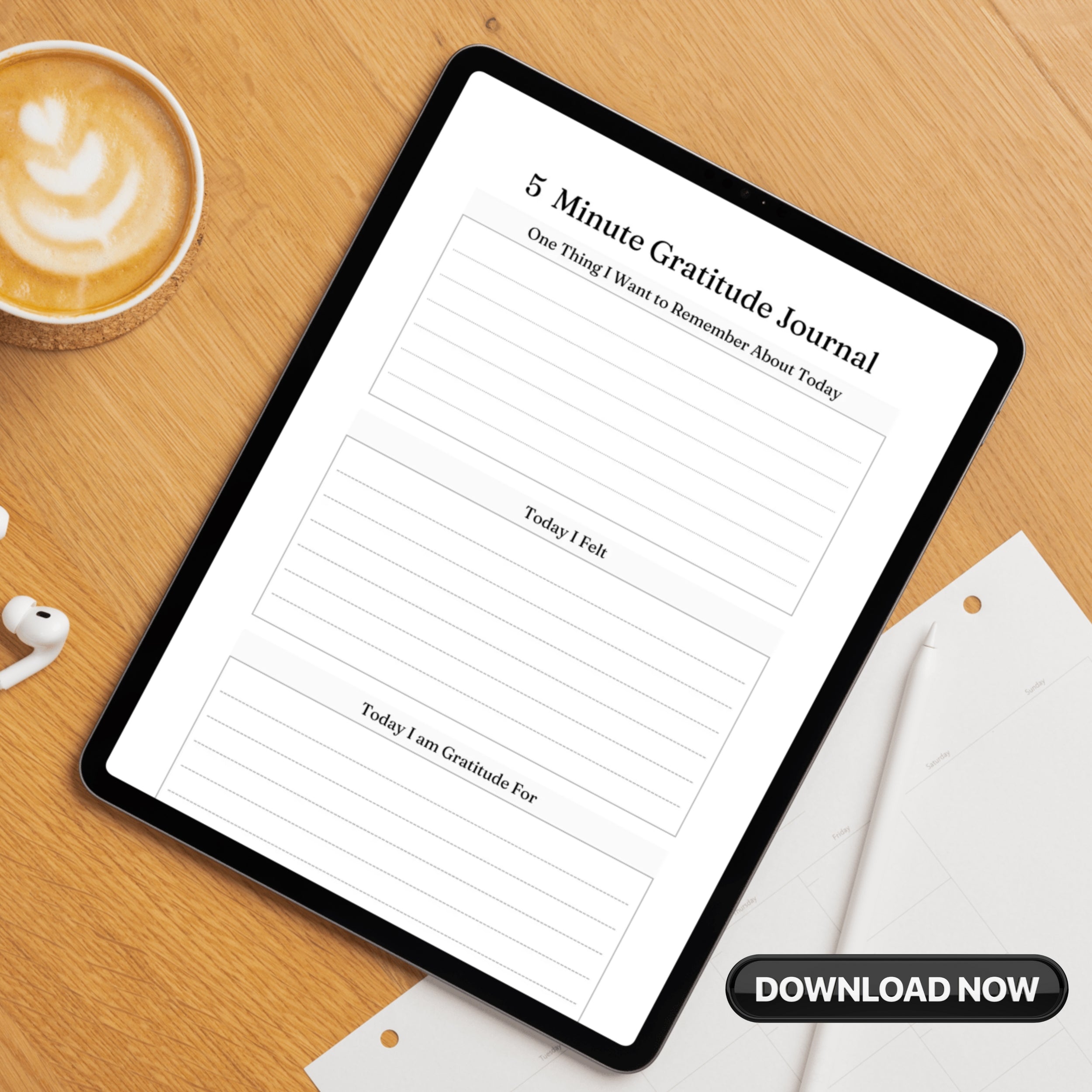 5 Minutes Gratitude Journal