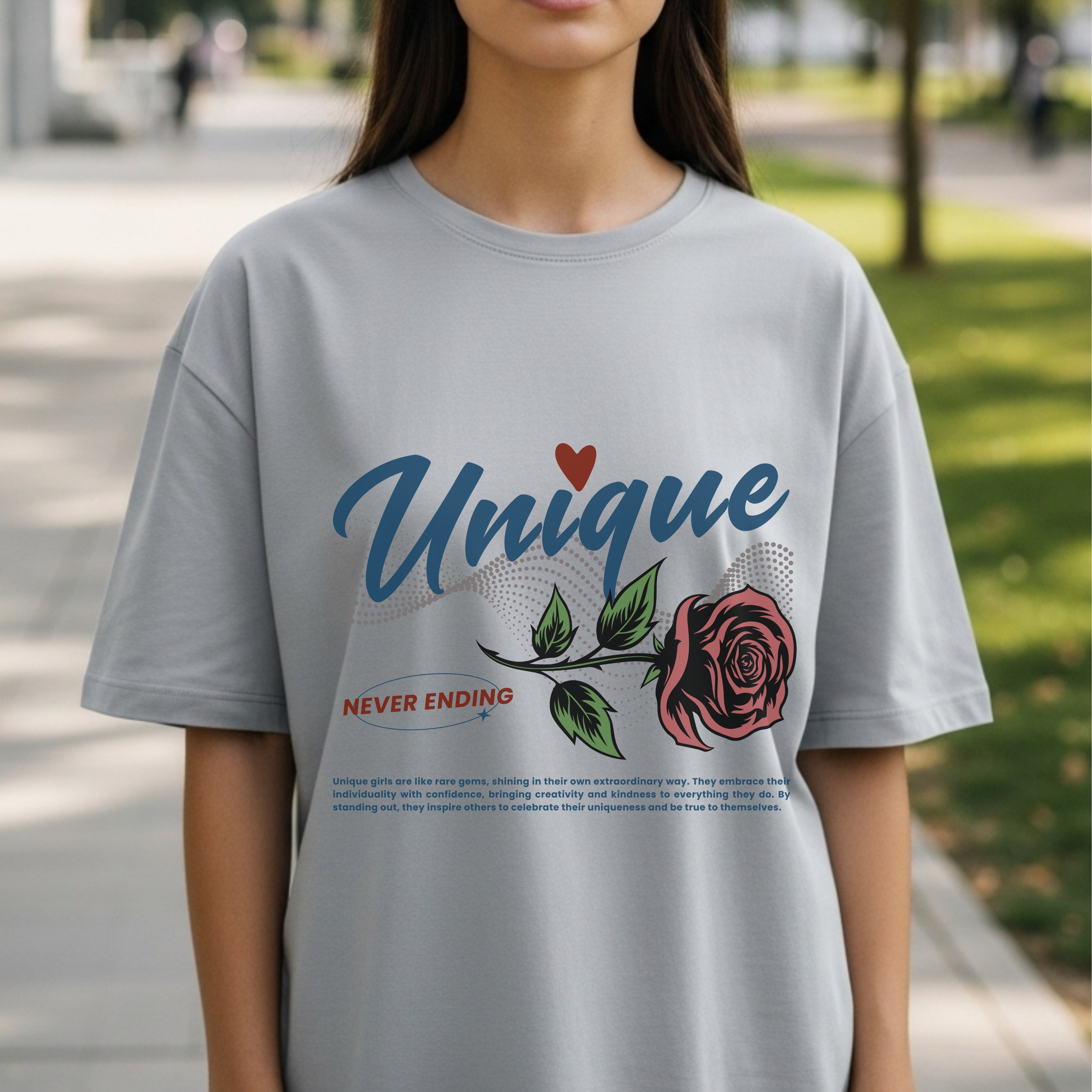 Unique Never Ending - Rose Art Individuality Celebration Empowerment Statement Artwork