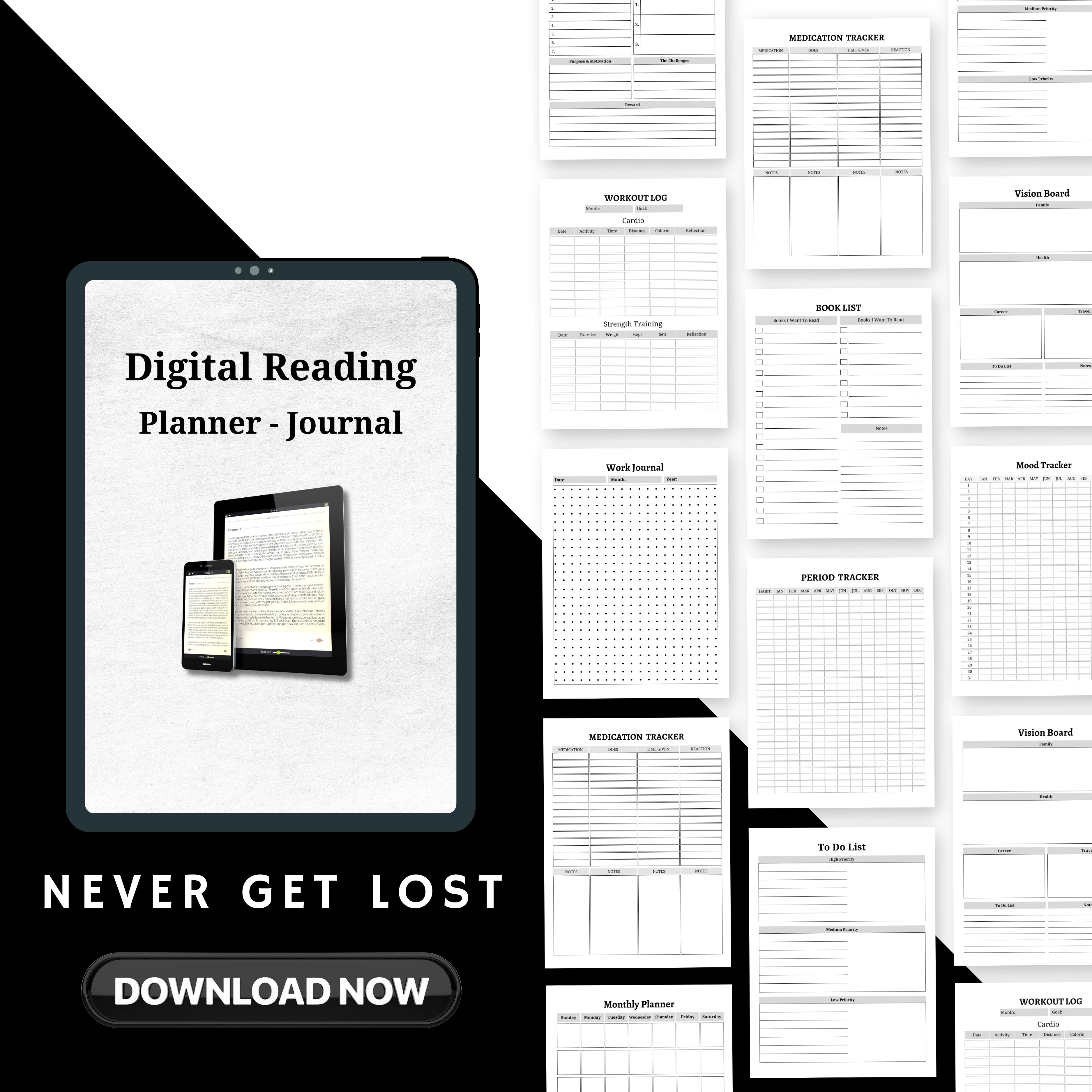 Digital Reading Planner & Journal