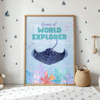Room of World Explorer - Premium Ocean-Themed Wall Art for Children's Spaces