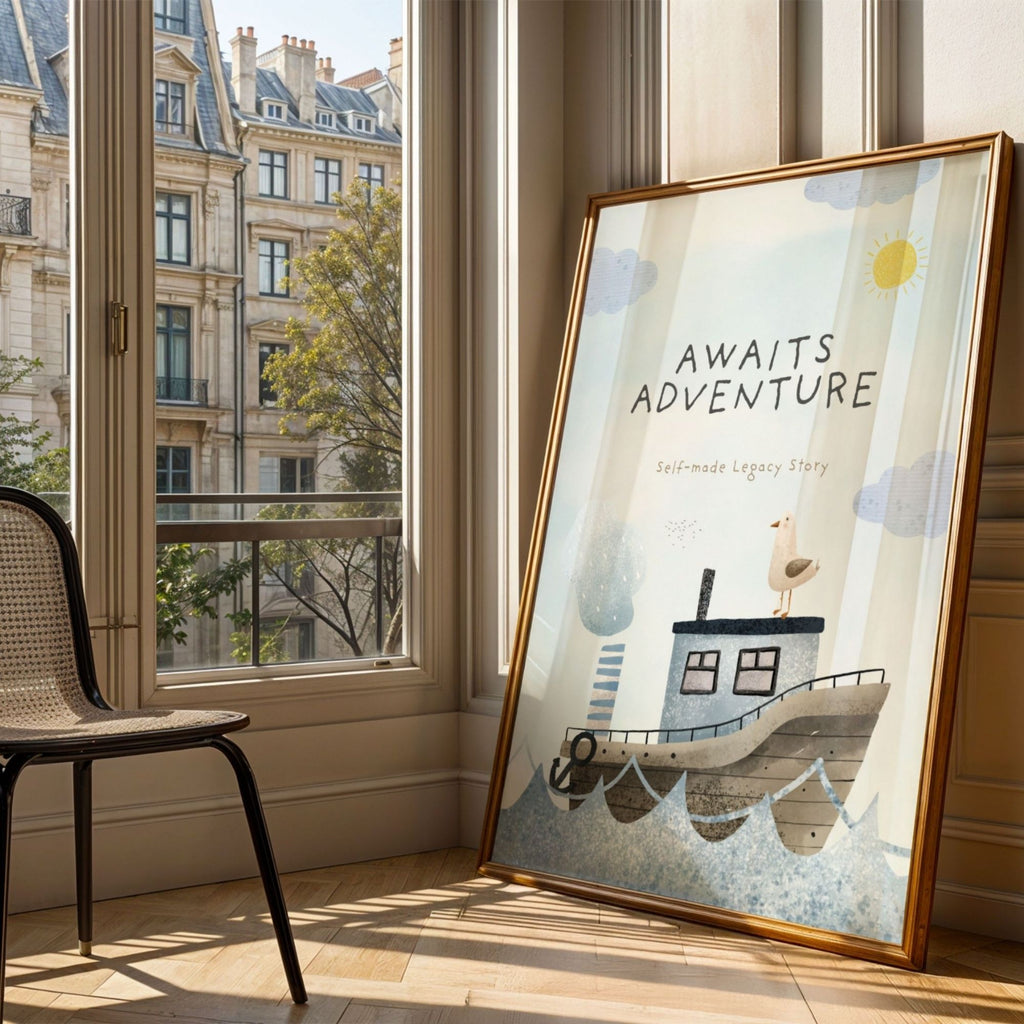 Adventure Awaits  - Whimsical Nautical Wall Art for Dreamers