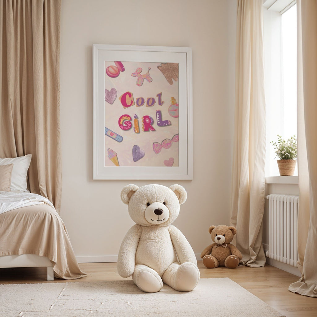 Cool Girl - Playful Teen Room Wall Art Print | Fun Typography Poster