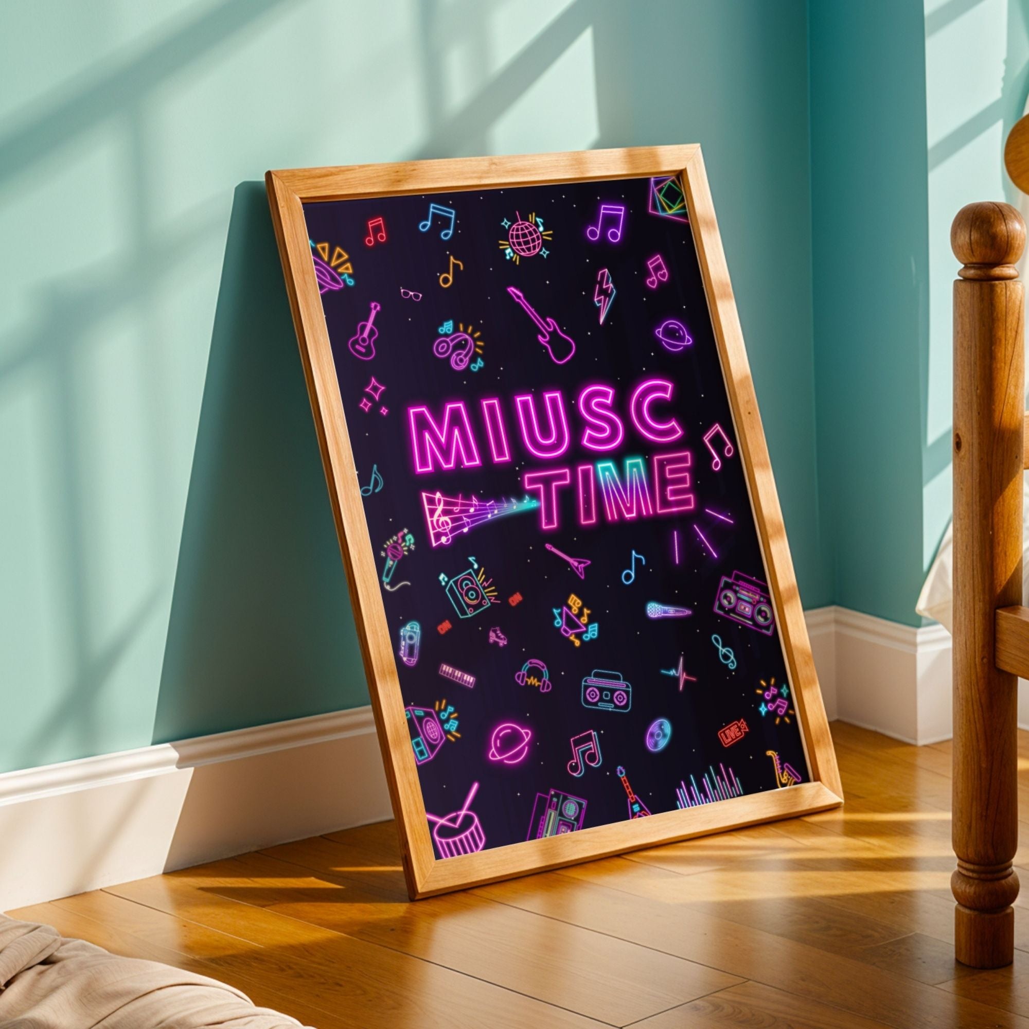 Music Time Neon Wall Art