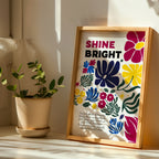 Shine Bright - Bold Floral Empowerment Wall Art