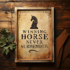 Winning Horse Never Surrender Wall Art