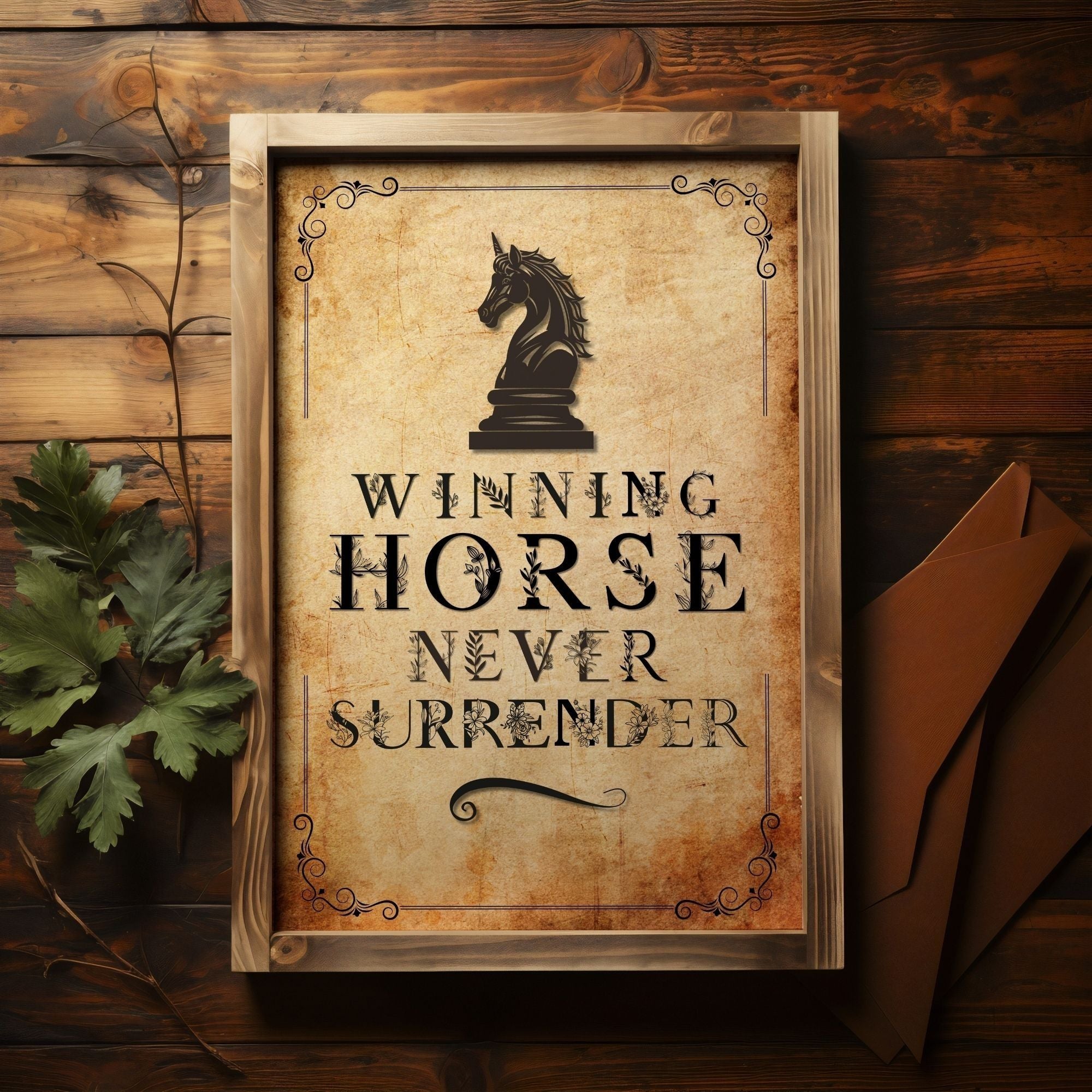Winning Horse Never Surrender Wall Art