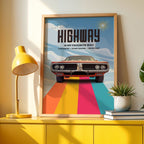 Highway is My Favorite Way - Vintage Muscle Car Wall Art
