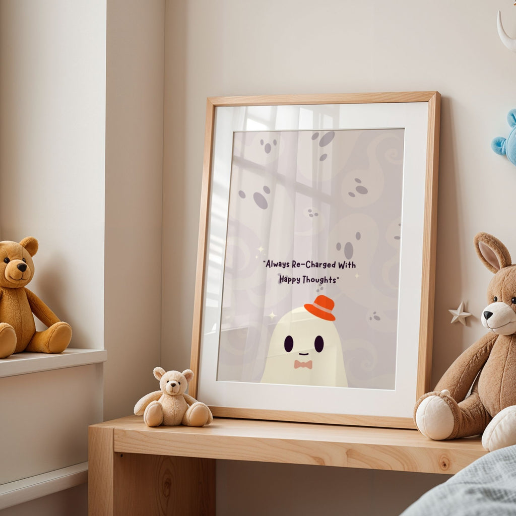 Always Recharged With Happy Thoughts - Positive Character Wall Art
