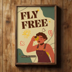 Fly Free - Retro Adventure Empowerment Wall Art