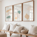 Minimalist Botanical Abstract Art Set - 3-Piece Line Drawing Wall Art Collection | Modern Organic Shapes