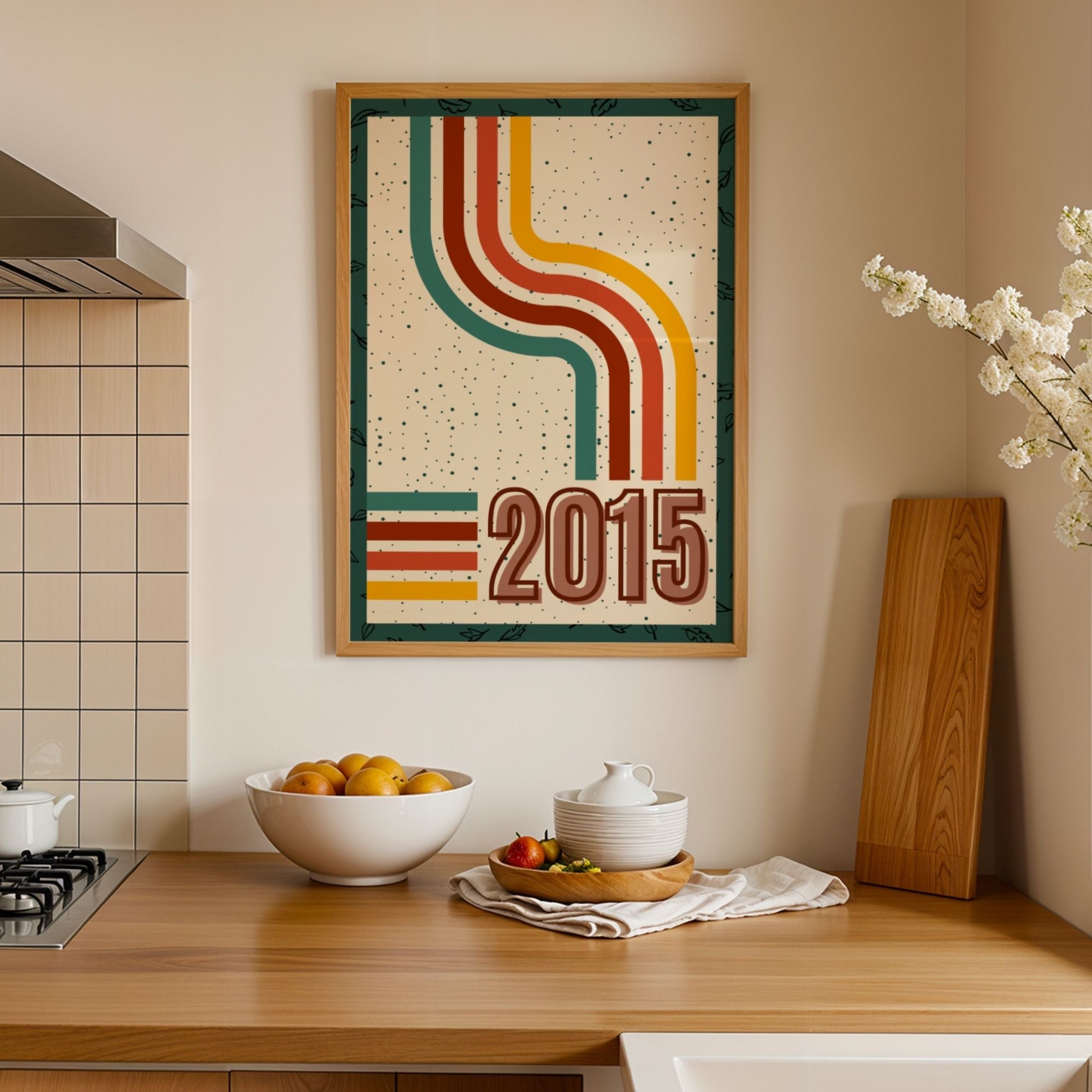 2015 Retro Wave Abstract Wall Art