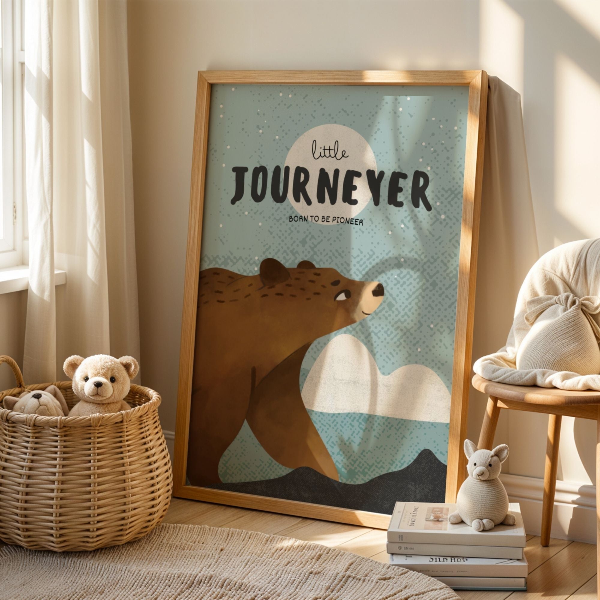 Little Journeyer - Adorable Nursery Wall Art with Woodland Bear