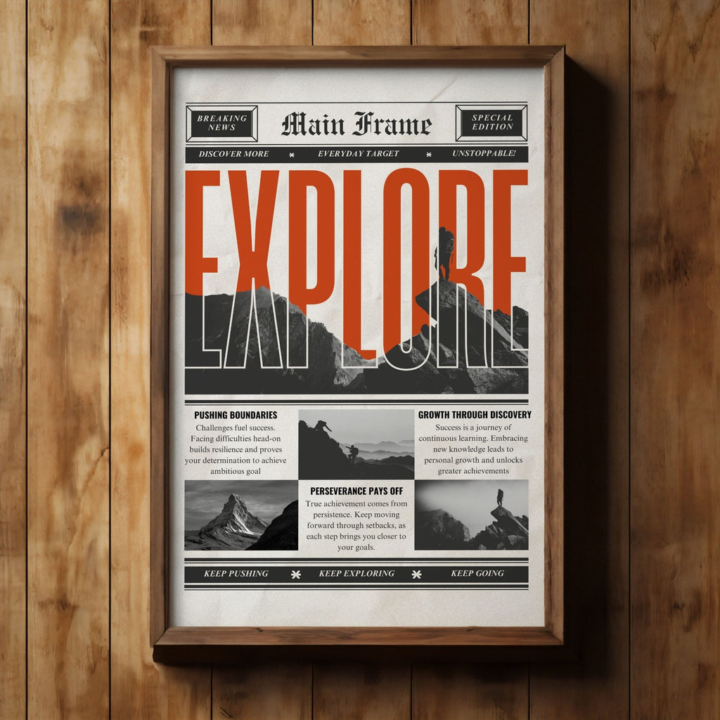 Explore - Main Frame Newspaper Wall Art