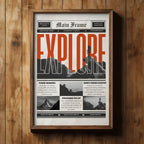 Explore - Main Frame Newspaper Wall Art
