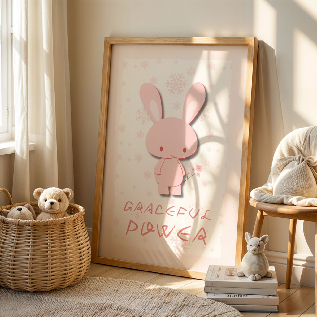 Graceful Power - Minimalist Bunny Winter Wall Art