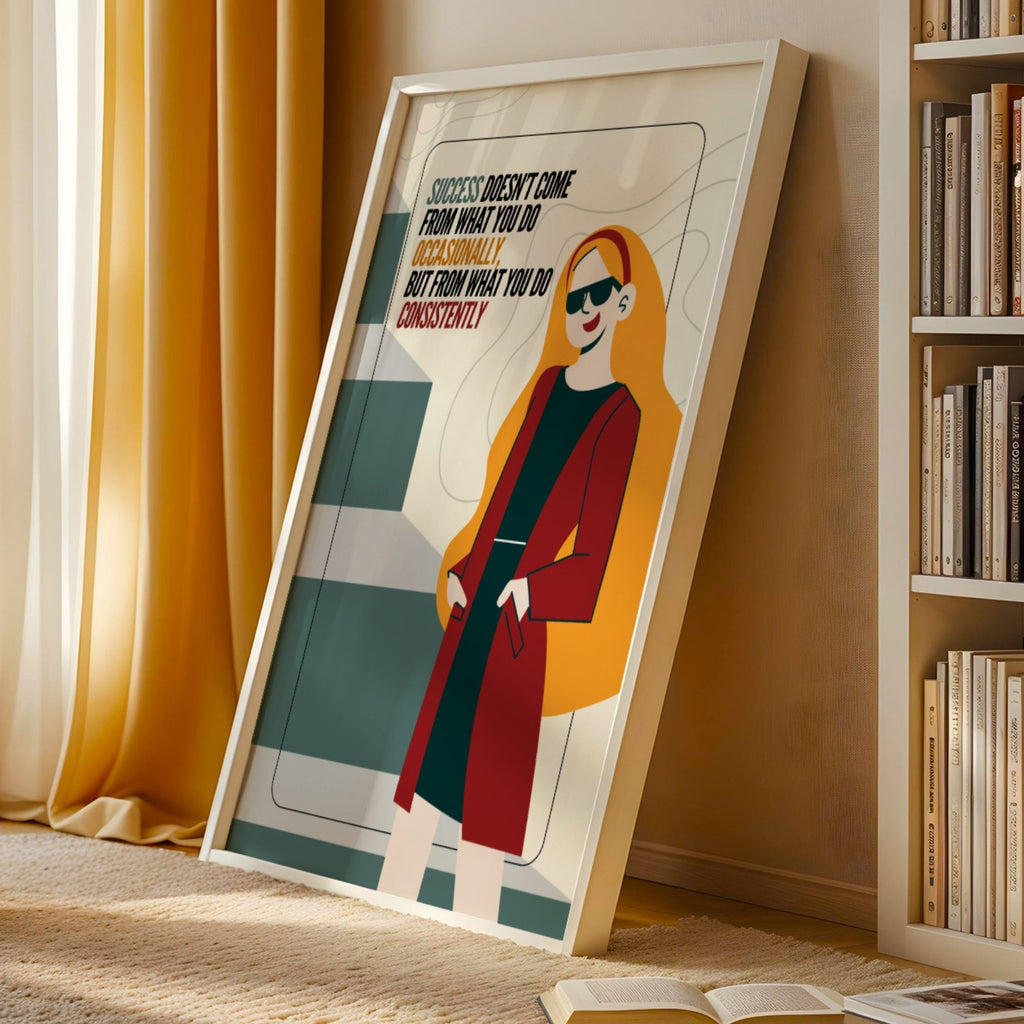 Success Through Consistency - Motivational Wall Art