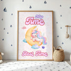 Nap Time Best Time - Dreamy Unicorn Nursery Wall Art