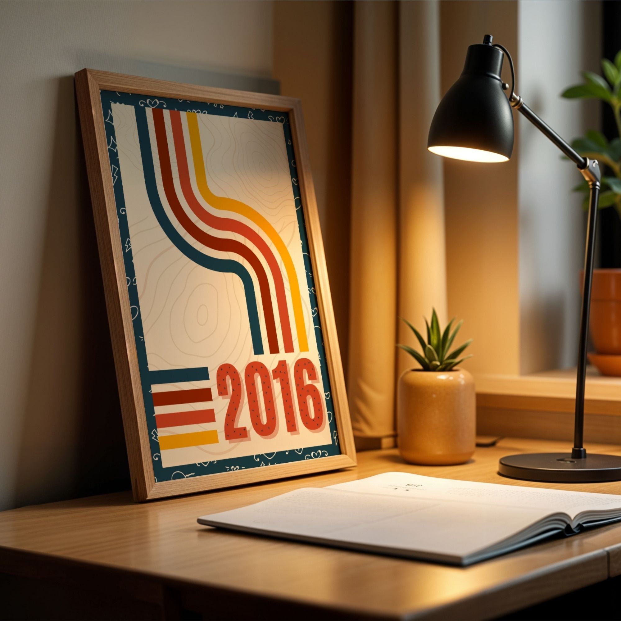 2016 Retro Wave Abstract Wall Art